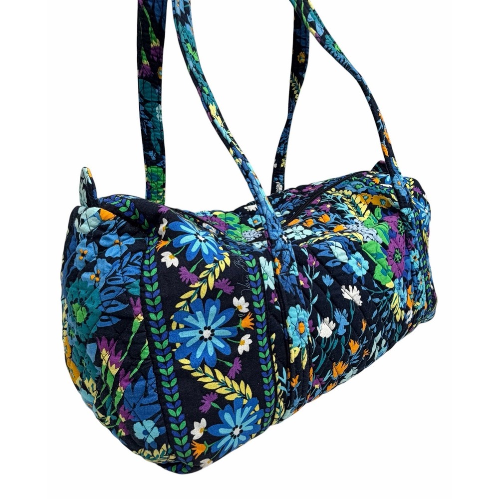 Vera Bradley Weekender Travel Bag Midnight Blues Zipper Floral Pocket Gift 1094 - Picture 9 of 15